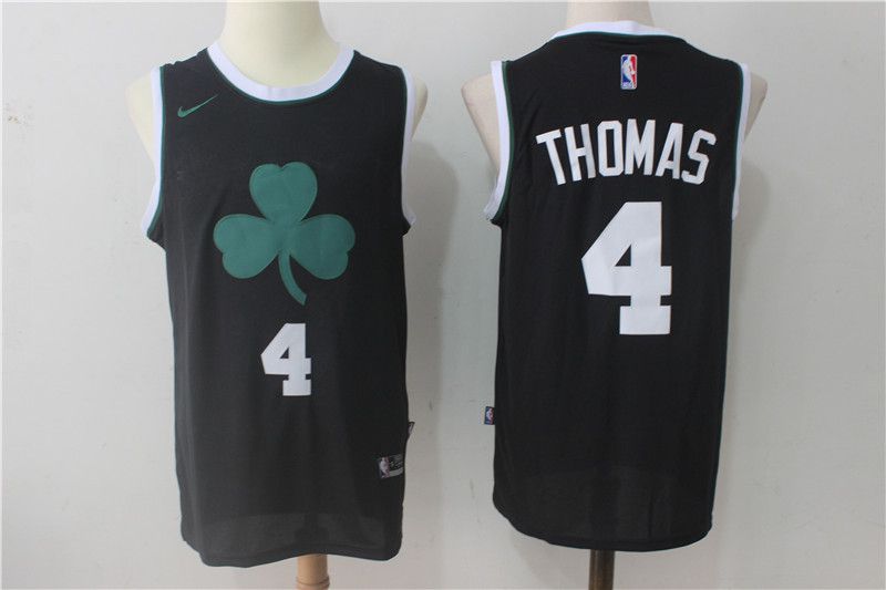 Men Boston Celtics #4 Thomas Black Nike Black Fashion Swingman NBA Jersey